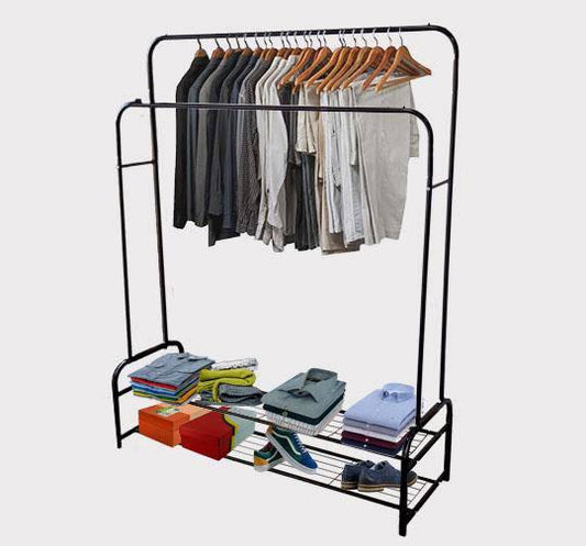 Heavy-Duty Double Pole Clothing Rack – Freestanding, Durable & Spacious - KAVE