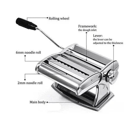 KAVE Stainless Steel Pasta Machine for Easy Homemade Pasta - KAVE