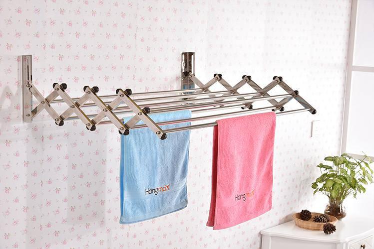 Wall Mounted Clothes Drying Rack 70cm Extendable 5-Rod Design | KAVE